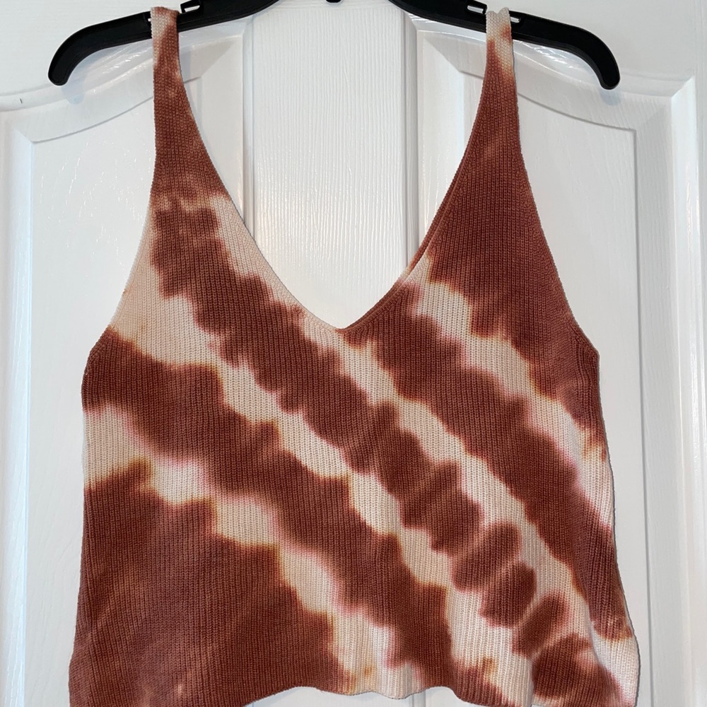 Orange Tie Dye Knit Tank